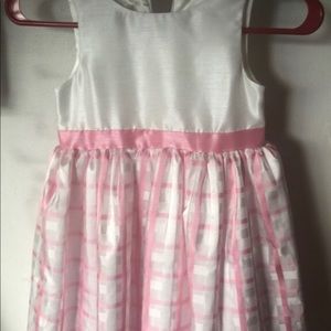 Pink and white dress